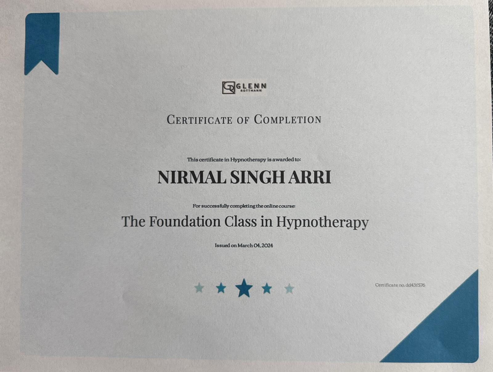 Glenn Certification